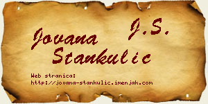 Jovana Stankulić vizit kartica